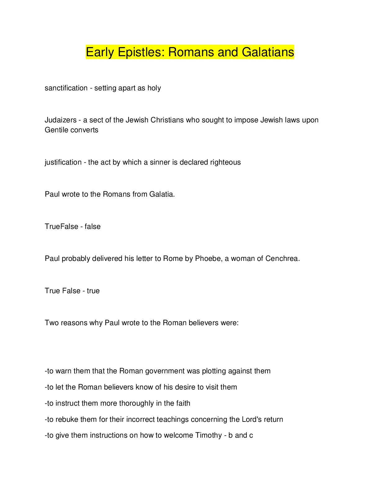 Preview image for Early Epistles: Romans and Galatians